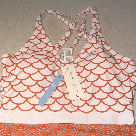 Cupshe one piece bathing suit coral and white. - Picture 3 of 8